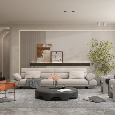 现代客厅su模型