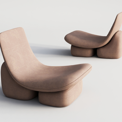  现代布艺躺椅su模型 