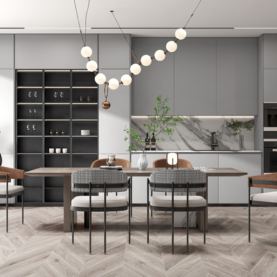 现代餐厅su模型