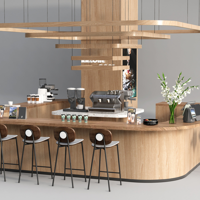 现代吧台吧椅su模型