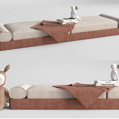  现代床尾凳沙发凳脚踏su模型 