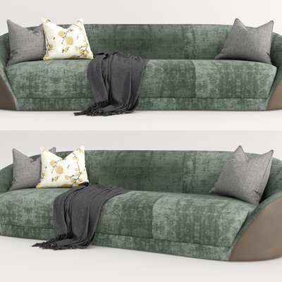 现代布艺多人沙发su模型