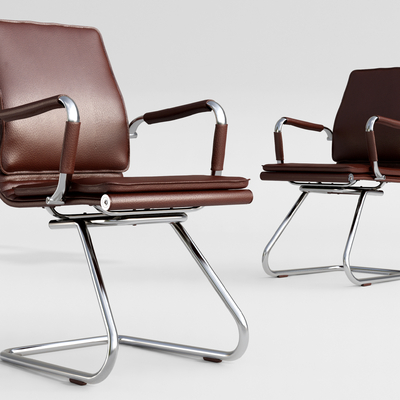 现代皮革办公椅su模型