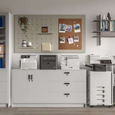  打印机 文件柜su模型 