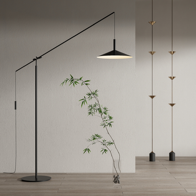 现代落地灯 钓鱼灯su模型