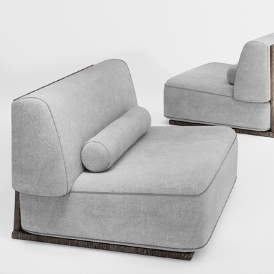 现代布艺单人沙发su模型