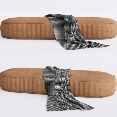  现代布艺床尾凳脚踏su模型 