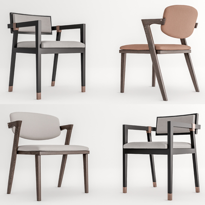 侘寂餐椅单椅su模型