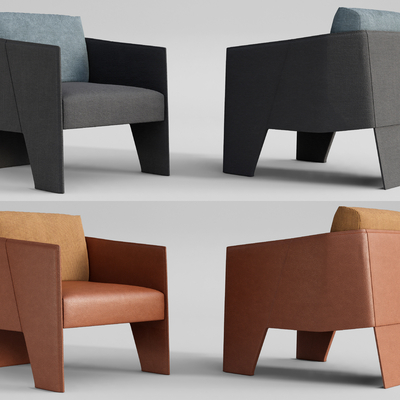 现代皮革休闲椅su模型