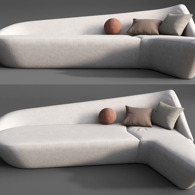 现代布艺异形沙发su模型 