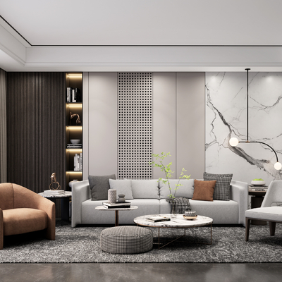 现代客厅su模型