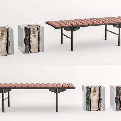 现代亚克力矮凳沙发凳su模型