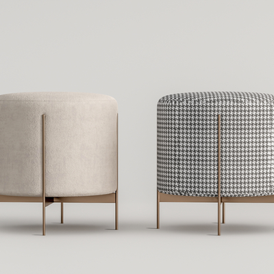 现代布艺圆凳su模型