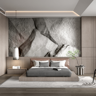 侘寂风卧室su模型