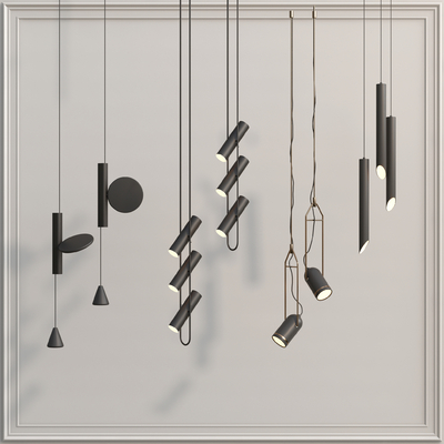 现代轻奢吊灯su模型