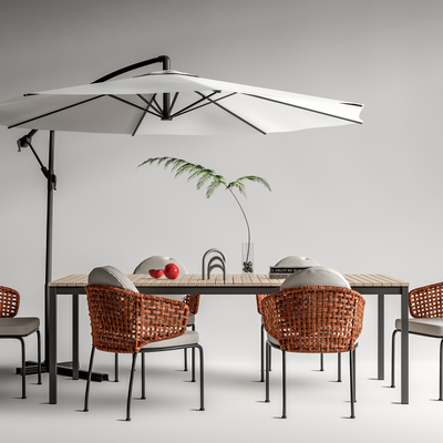 现代户外休闲桌椅su模型