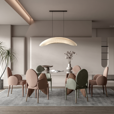 侘寂餐桌椅su模型