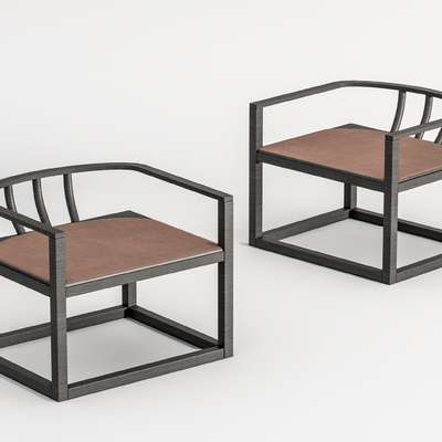 新中式休闲椅su模型