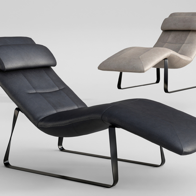  现代皮革躺椅su模型 