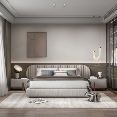 现代卧室su模型