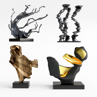 现代抽象雕塑su模型