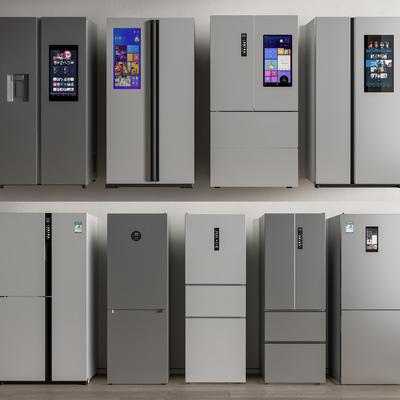 双开门冰箱 单开门冰箱su模型