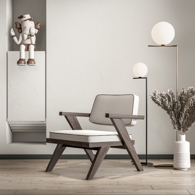 侘寂休闲椅su模型