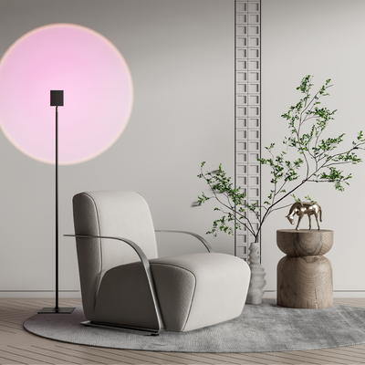 现代布艺单人沙发su模型