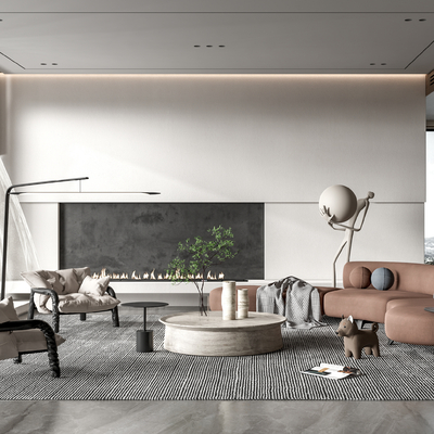 侘寂客厅su模型