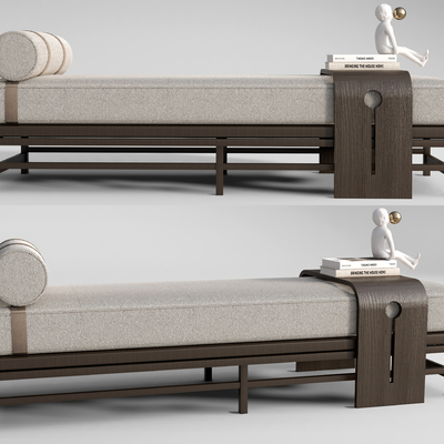  新中式床尾凳脚踏su模型 