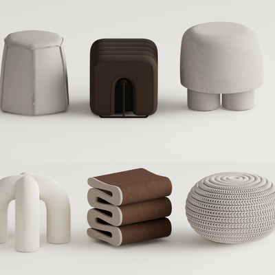 现代矮凳 沙发凳su模型