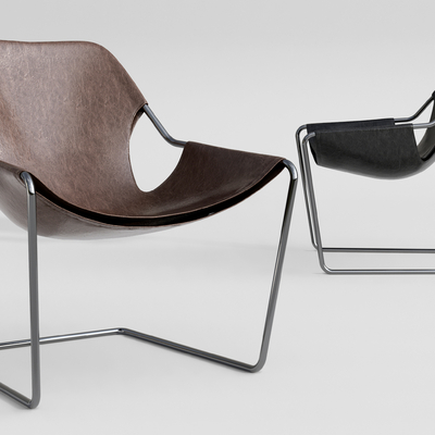 现代皮革休闲椅su模型