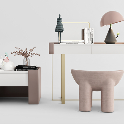 现代床头柜梳妆台su模型