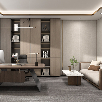 现代总经理办公椅su模型