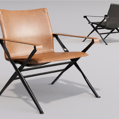 现代皮革休闲椅su模型