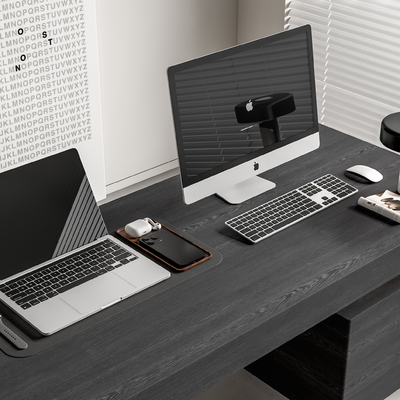  桌面电脑 键盘 摆件 办公用品su模型 