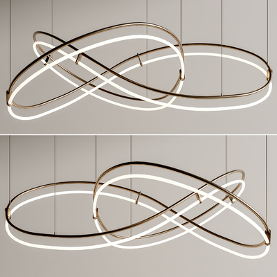 轻奢风艺术吊灯su模型