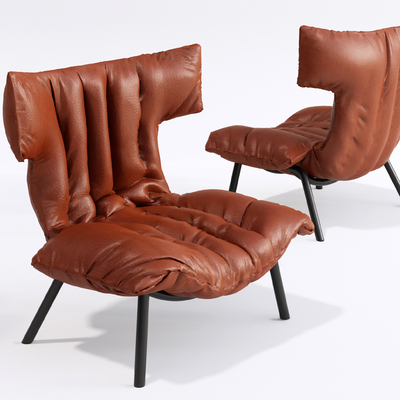 现代皮革休闲椅su模型