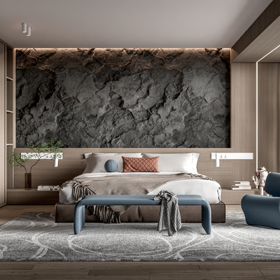 现代卧室su模型