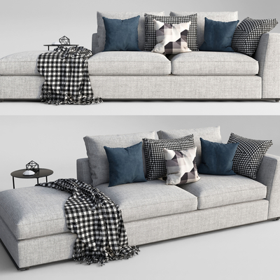 现代布艺贵妃椅su模型