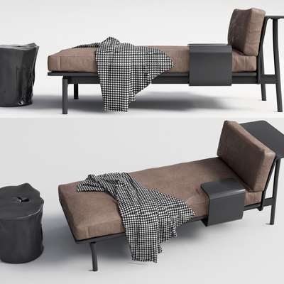 现代布艺贵妃椅su模型