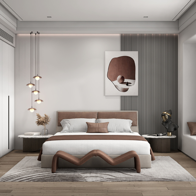 现代卧室su模型