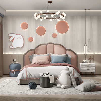 现代儿童房su模型