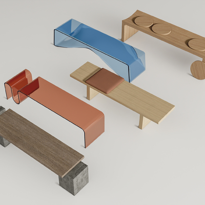  景观座椅公用椅su模型 