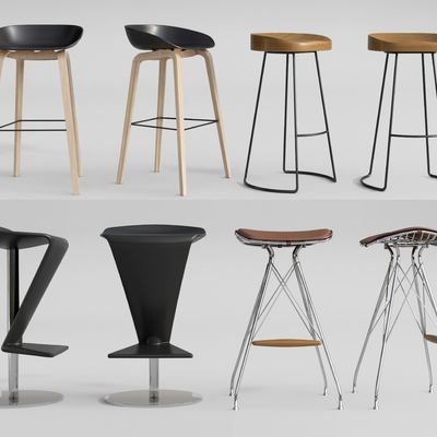  现代吧台椅su模型 