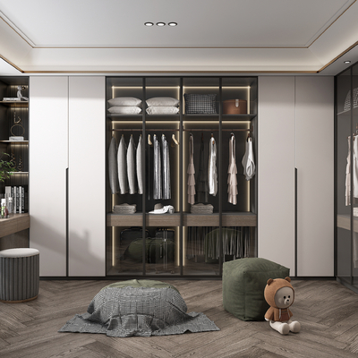  现代衣帽间su模型 