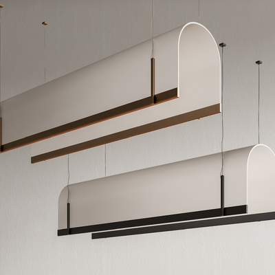  现代亚克力吊灯 办公吊灯su模型 