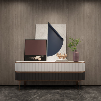 现代轻奢边柜su模型