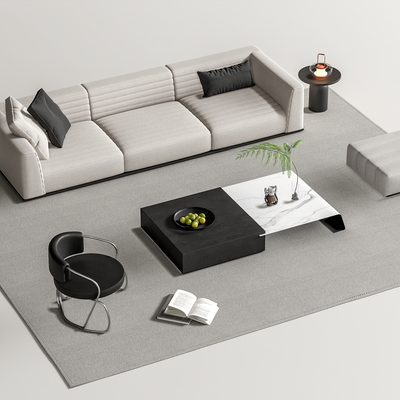  Minotti现代组合沙发su模型 