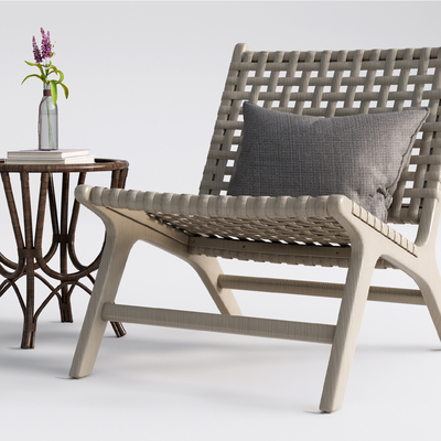 现代竹编休闲椅su模型